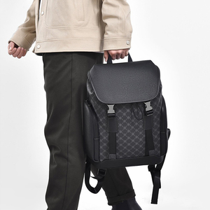 <strong>Black</strong> Woven <strong>Leather</strong> Geometric Backpack 36-56L Large Capacity Luxury Zipper Travel <strong>Rucksack</strong> Men <strong>Women</strong> Casual Waterproof Unisex - Product Image 3