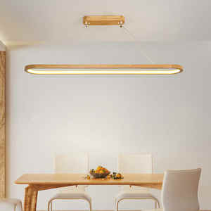 Lustre de style bûche ménage en bois longue bande lumière bureau lampes créatives et lanternes lustre de peinture en aérosol de fer - Product Image 6