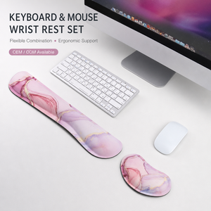 Ensemble repose-poignets ergonomique clavier et souris ODM d'usine avec base en caoutchouc et bords cousus, grand tapis de bureau pour le gaming et le bureau - Product Image 3