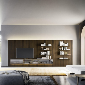 <span class=keywords><strong>Meuble</strong></span> TV mural de style moderne en bois massif, <span class=keywords><strong>console</strong></span> multimédia de luxe pour salon et <span class=keywords><strong>chambre</strong></span> à coucher, vente en gros - Product Image 1
