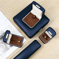 Boîte à bagues carrée en cuir PU de qualité supérieure avec doublure en velours 63*63*58mm Emballage de bijoux de luxe Logo personnalisé