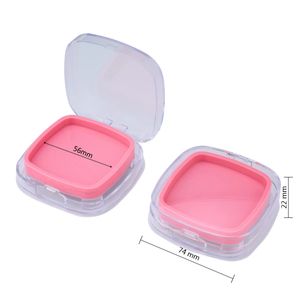 Cofanetto Quadrato <span class=keywords><strong>in</strong></span> Plastica per <span class=keywords><strong>Polvere</strong></span> Compatta con Coperchio <span class=keywords><strong>Trasparente</strong></span> e Base a Due Strati, per Fondotinta e Illuminante, per Cosmetici - Product Image 1