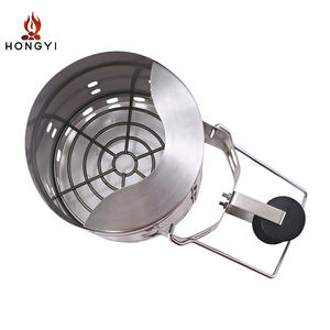 HONGYI Bac d'allumage en acier inoxydable 36x19x33cm pour charbon de bois, allume-feu pour barbecue extérieur - Product Image 3