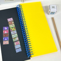 Carnet à spirale A6 jaune citron avec pages intérieures colorées, design élégant, journal étudiant, carnet de suivi des objectifs