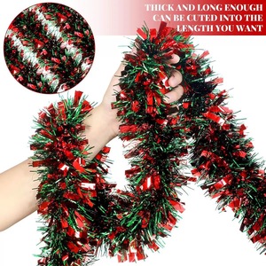 New Christmas decoration 2-meter <b>wool</b> strip <b>red</b> and green party flower festival decoration color strip wholesale - Product Image 5