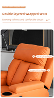 Canapé inclinable en cuir de couleur orange, design moderne et de haute qualité, fabriqué en Chine, pour salon.
