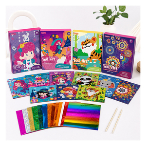 Kit d'art DIY en feuille métallique pour enfants, ensemble de création d'autocollants et d'images, cadeau éducatif créatif, fournitures pour la classe et les fêtes - Product Image 1