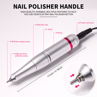 Perceuse à ongles électrique professionnelle 45000 tr/min affichage HD stylo de manucure en métal acrylique Gel E fichier