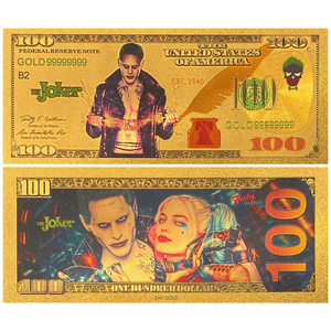 Spedizione gratuita collezione di film personalizzata Harley Quinn carta di plastica placcato oro lamina banconota - Product Image 3