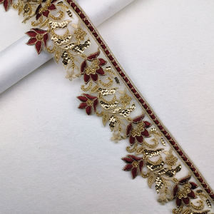 Commercio all'ingrosso africano Appliques filo oro tessuto di pizzo produttore di perle bianche in <span class=keywords><strong>Tulle</strong></span> francese <span class=keywords><strong>ricamato</strong></span> in pizzo 3d - Product Image 2