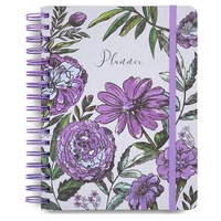 Libretas de Lujo Personalizadas con Tapa Dura, Ecológicas, de Papel Kraft, con Diseño Floral Vintage, Espiral Dorada, Planificador Diario y Mensual para la Escuela