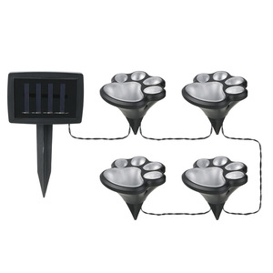 Solar LED <b>Dog</b> Paw Ground <b>Lights</b> 4-Pack Waterproof Outdoor Garden Lawn Decorative Pathway Lighting - Product Image 5