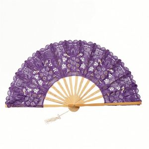 Éventail pliable en plastique à motif floral vintage en dentelle espagnole, peint à la main, en forme de cœur, idéal pour l'été, les anniversaires, les fêtes du thé, cadeau pour filles, musique - Product Image 2