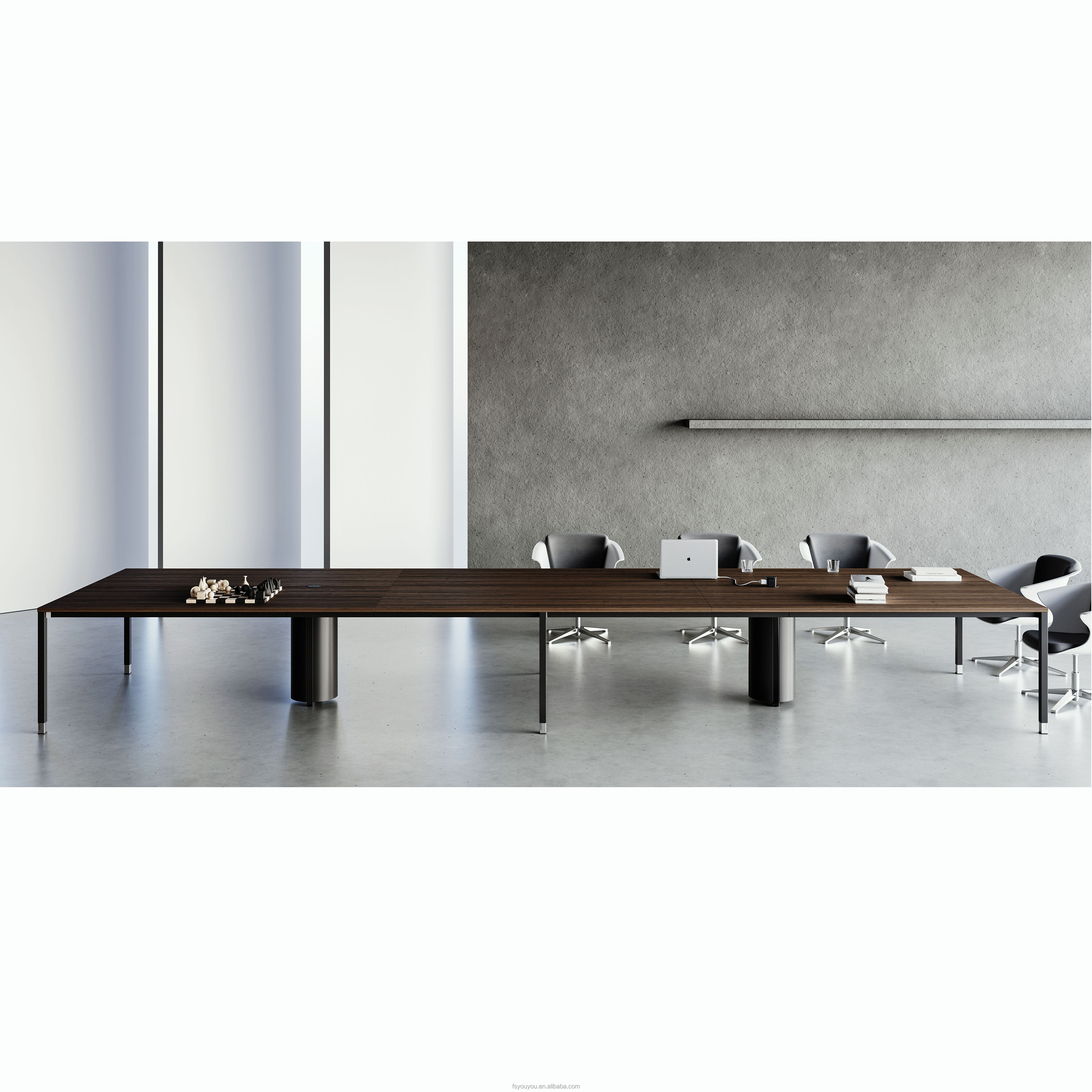 Modern MDF MFC Wooden Rectangle Office Desk Extendable Conference Table for Meeting Room