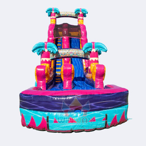 WINWAYTOYS Toboggan aquatique gonflable de 45 pieds, design palmier, thème planche de surf, pour adultes et enfants, usage commercial extérieur, PVC, fabrication américaine - Product Image 2