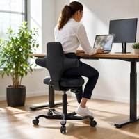 Chaise de bureau ergonomique en alliage d'aluminium, style moderne et minimaliste, pivotante, avec assise ergonomique, hauteur réglable, base coulissante, pour la maison et le bureau