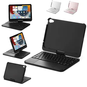 Funda para <span class=keywords><strong>iPad</strong></span> <span class=keywords><strong>Mini</strong></span> 6 <span class=keywords><strong>2021</strong></span> <span class=keywords><strong>iPad</strong></span> <span class=keywords><strong>Mini</strong></span> 2024 con teclado Bluetooth, retroiluminación RGB, soporte plegable giratorio de 360 grados - Product Image 1