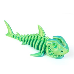 نموذج قرش إبداعي متعدد الألوان مطبوع ثلاثي الأبعاد مع مفصل متحرك حيوانات بحرية مرنة تصميم ثلاثي الأبعاد لتزيين عيد الميلاد للأطفال - Product Image 1