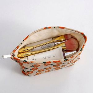 Bolsas de Cosméticos Ecológicas de Algodón con Diseño Floral Retro, Regalos Personalizados para Damas de Honor, Bolsa Organizadora de Maquillaje con Cierre para Viaje - Product Image 5