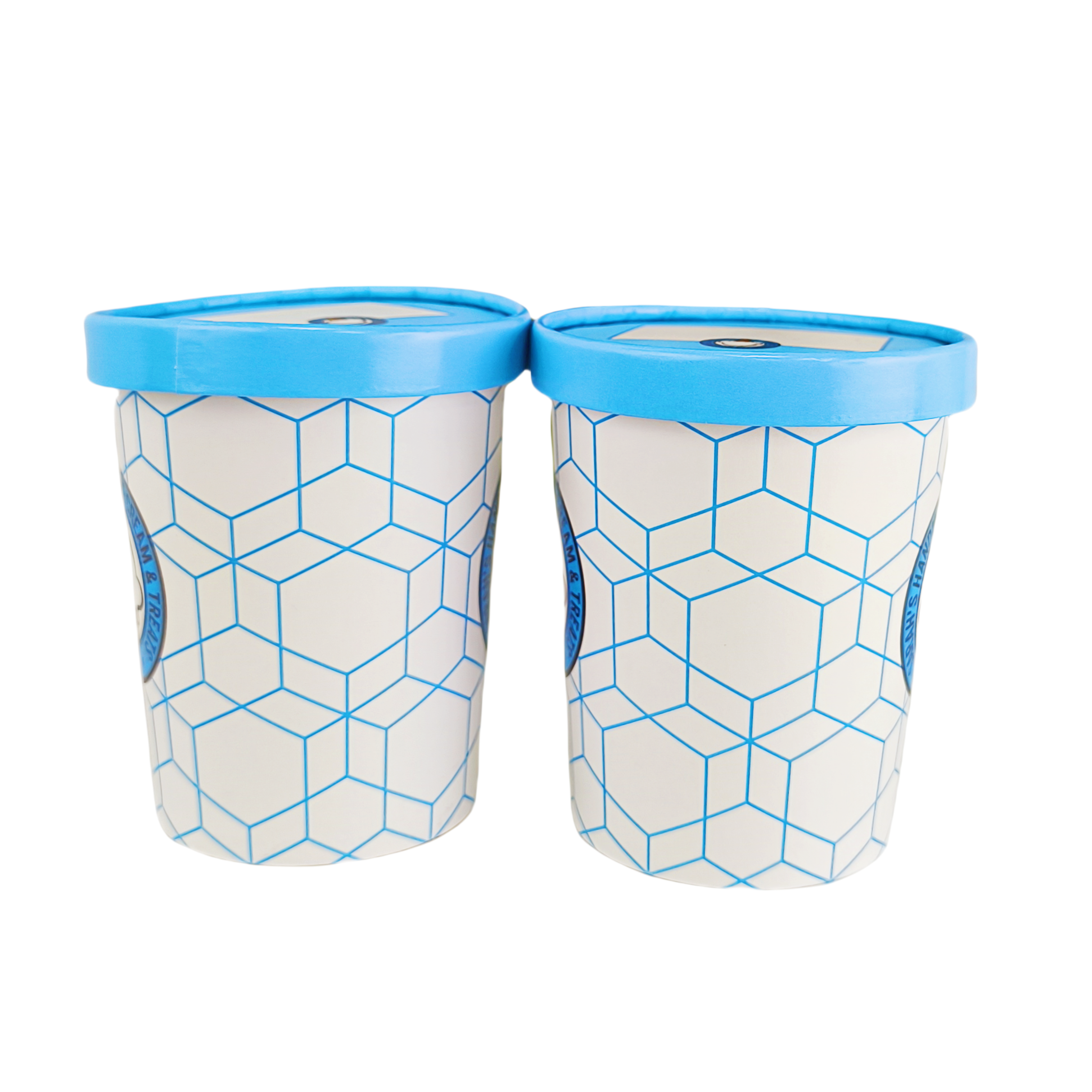 16oz Wholesale Paper Ice Cream High Quality Yogurt Tube With Paper and Plastic Lid With Straw