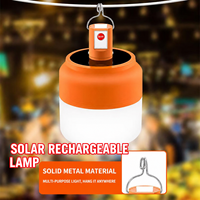 Lampe d'urgence portable solaire à double charge LED ultra-lumineuse pour camping, éclairage de nuit, panne de courant, pêche