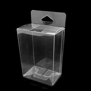 Custom Folding plastic packing box clear pvc box protector case Toys Gifts acetate box with hangle hanging hole
