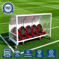 Banc d'abri pour équipe de football en aluminium et acier inoxydable robuste, 12 places, % imperméable, résistant aux intempéries, professionnel, pour stade