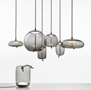 <span class=keywords><strong>Lampadario</strong></span> Nordico in Vetro <span class=keywords><strong>con</strong></span> Corda, Moderna Sfera di Vetro <span class=keywords><strong>con</strong></span> Decorazione a Corda per Soggiorno - Product Image 1