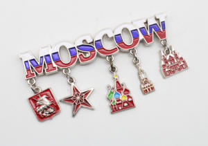 Haute qualité personnalisé métal 3d émail <span class=keywords><strong>russie</strong></span> moscou <span class=keywords><strong>tourisme</strong></span> Souvenir bâtiment pendentif aimant de réfrigérateur - Product Image 2