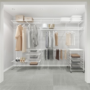 Nhà Máy Giá Tùy Chỉnh <span class=keywords><strong>DIY</strong></span> Kim Loại Lưu Trữ Tủ Quần Áo Tủ Quần Áo Có Thể Điều Chỉnh Có Thể Tháo Rời Treo Lưới Tủ Quần Áo Tủ Quần Áo Tổ Chức - Product Image 2