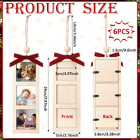 Grenzüberschreitender Weihnachts-Holz-Bilderrahmen-Anhänger, handgemachtes DIY-Bastelarbeiten, Weihnachts- und Neujahrsdekorationen, Feiertagsgeschenk