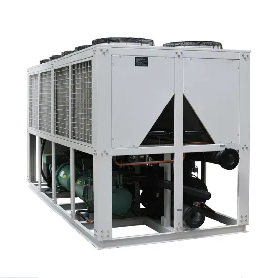 เครื่องทำน้ำเย็นแบบฉีดสกรูระบายความร้อนด้วยน้ำในโรงงานน้ำเย็นชิลเลอร์อุตสาหกรรม