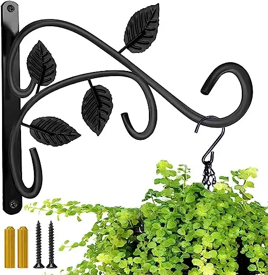 Montagem parede pendurado planta gancho metal planta cabide para suspensão planta flor lanterna pássaro alimentador vento Chimes