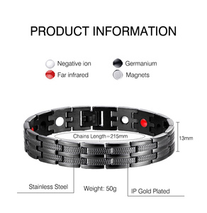 Pulsera de Terapia Magnética Cuántica de Acero Inoxidable 316L con Logotipo OEM Hoonni, Mejora el Sueño para la <span class=keywords><strong>Salud</strong></span> Corporal - Product Image 4