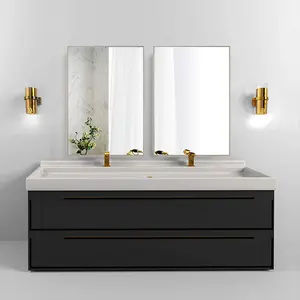 가정 장식 고급 알루미늄 합금 액자 거울 직사각형 벽걸이 목욕 거울