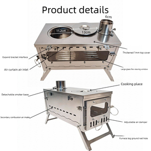 Estufa de Leña Plegable Multifuncional de Titanio Puro Kindo-Ultra-Ti, Portátil para Acampar al Aire Libre, Senderismo y Calentar Carpas - Product Image 2