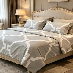 Ensemble de literie 4 pièces Queen en gros, 500TC, imprimé pigmenté, en polyester, <span class=keywords><strong>1</strong></span> housse de couette, <span class=keywords><strong>1</strong></span> drap plat, 2 taies d'oreiller, personnalisable - Product Image 6