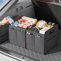 Organisateur de coffre de voiture robuste en tissu Oxford, pliable, boîte de rangement multifonctionnelle pour courses, SUV, fourgonnette, cargaison