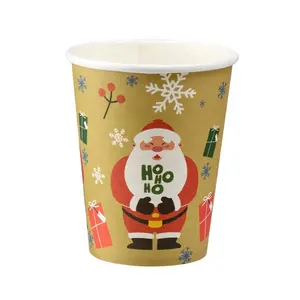 Hoge Kwaliteit Custom Logo Gedrukt Reclame Afdrukken Logo Kerst Ontwerp Papieren Koffiekopjes