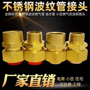 ข้อต่อทองแดงสำหรับท่อแก๊สสแตนเลสแบบลูกฟูก DN15 DN20 DN25 ทองแดงแท้สีแดง สำหรับตกแต่งบ้าน - Product Image 2