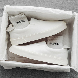 Nouvelles baskets décontractées classiques basses en toile blanches vulcanisées pour hommes, personnalisables avec logo, style mocassin tendance - Product Image 2