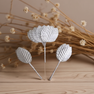 Foglia Decorativa Argentata Ilan 20 Pezzi per Composizioni di Fiori Secchi - Product Image 3