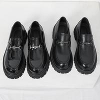 Herren Große Größen Teenager Klassischer Stil Rutschfeste Wasserdichte Lederschuhe mit Gummisohle PU-Zwischensohle Dicke Sohle Loafer