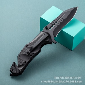 Navaja Plegable de Aluminio con Mango para Dropshipping en Shopify, Cuchillo de Bolsillo Multiherramienta para Camping y Supervivencia con Rompecristales y Martillo de Seguridad EDC - Product Image 5