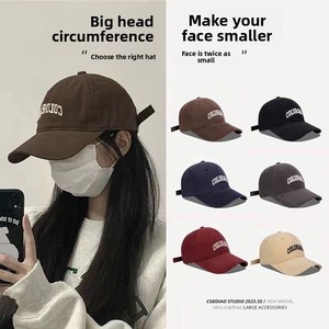 Casquette de baseball unisexe 6 panneaux Deep Top Big Head, été, en PVC, avec lettres, visière large, <span class=keywords><strong>boucle</strong></span> en cuivre doré - Product Image 2
