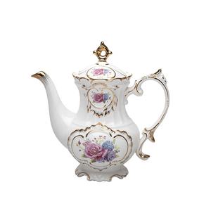 Juego de té y café de la tarde con patrón de relieve de flores europeas personalizado y al por mayor - Product Image 6