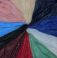 Tissu en Chiffon 100% Polyester Imprimé à la Feuille Métallisée avec Paillettes Multicolores Rondes et Carrées pour la Confection de Robes et les Nappes