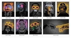 Peintures sur toile néon modernes « La création d'Adam », affiches et impressions, images d'art murales pour décoration <span class=keywords><strong>de</strong></span> salon et <span class=keywords><strong>de</strong></span> maison - Product Image 5