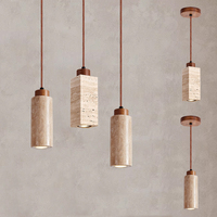 Lustre LED japonais en pierre à hauteur réglable, style nordique créatif, pour restaurant, bar, chambre simple, lampe suspendue pour villa