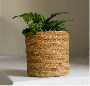 Home Decorators Collection Cheap Handmade Indoor Natural Seagrass Flower Plant Garden Pot